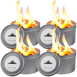 4 Pack of Portable Campfire, Compact Outdoor Portable Fire Pits 3-5 Hours of Burn Time Smores Fire Pit No Embers No Wood for Camping Picnics Party and More