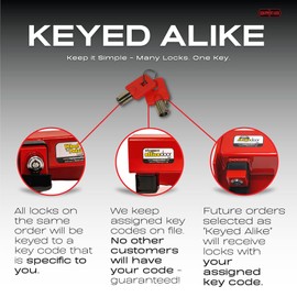 Equipment Lock Wheel to Pedal Lock - Powder Coated Steel Car Steering Wheel Lock - Heavy Equipment, Truck and Car Theft Prevention Device (Keyed Alike)