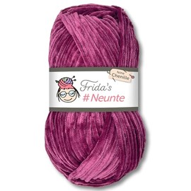 Frida's Wollhaus Frida's 100g #Ninth Fine Chenille Yarn Knitting Crochet Wool Amigurumi Velvety Soft 29 Colors (855 | Fuchsia)