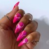 LYMCY Press on Nails French, Almond Nails Wearable Nails Pink
