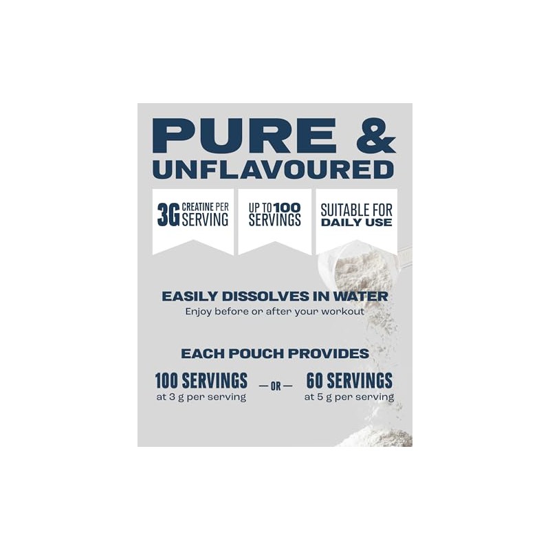 Moving Mountains Creatine Monohydrate Powder, 300g (Up to 100 Servings)