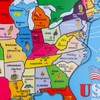 Wondertoys 46 Pieces Wooden USA Map Puzzle for Kids US