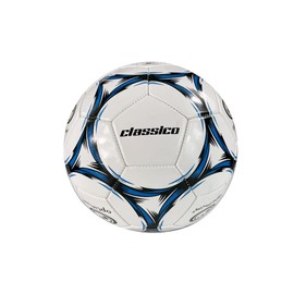 Optimum Classico All-Weather Football Ball - Stylish, Soft-Touch PVC, Even Pressure, Ideal for Training & Matches, Suitable for All Grounds - Black/Blue - Size 4 - With Pump