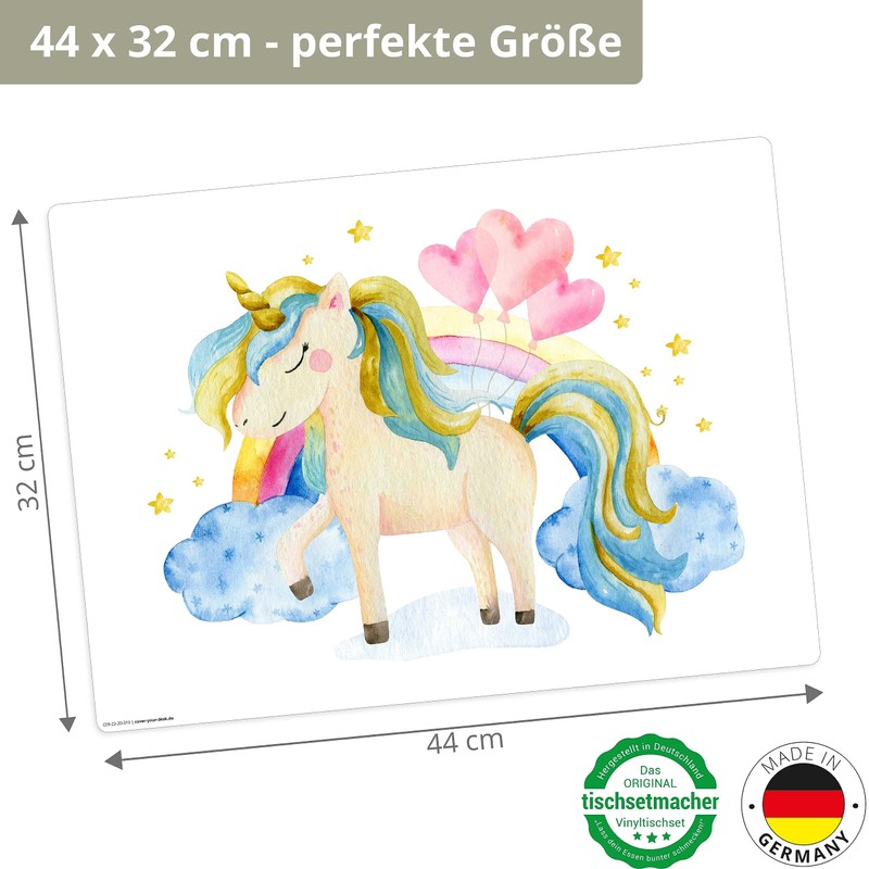 Placemat Washable Place Mat - Unicorn in the Clouds -
