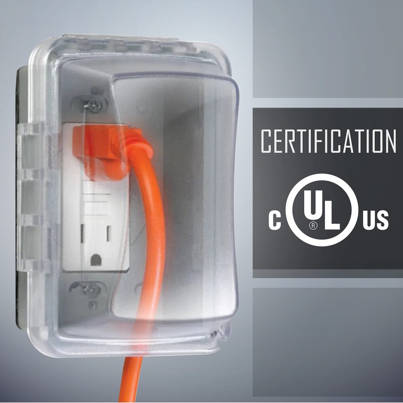 TayMac MM510C Single-Gang Horizontal/Vertical Weatherproof Receptacle Cover, 3.75 Inches Deep,