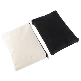 Healeved 10pcs Cotton Zipper Storage Bag Portable Canvas Handheld Wash Bag Multi-Purpose Cotton for Home School Travel Black Beige