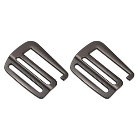 uxcell Metal G Hooks Webbing Buckles, 2Pcs 1.5" 38mm G-Hook Wave Buckle Adjuster Slide Buckle for Backpack Strap Webbing, Dark Grey