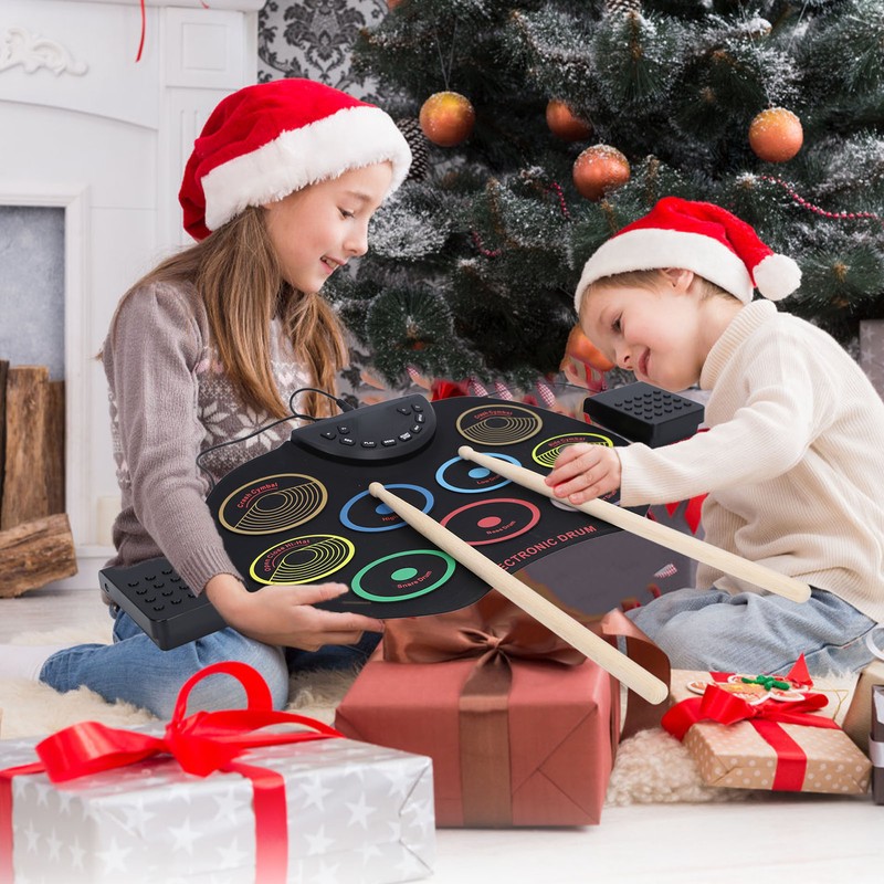 Electronic Drum Set Portable Easy to Play Roll Up Drum