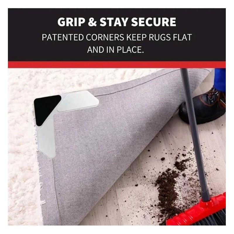 iPrimio Best V Shape Design Rug Corner Grip Tape (6.5"x6.5")