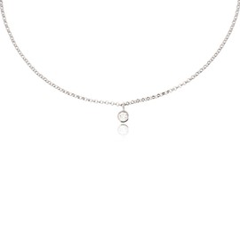 Sovats Cubic Zirconia Layered Choker Necklace For Women Set With White Cubic Zirconia 925 Sterling Silver Rhodium Plated - Simple, Stylish &Trendy Necklace for Teens And Girls