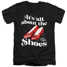 Popfunk The Wizard of Oz All About The Shoes Unisex Adult V-Neck T Shirt (Large) Black