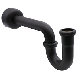 Westbrass CO400-8-62 1-1/2" Brass Bathroom Sink P-Trap with 8" Slip Joint Extension Tube, Matte Black