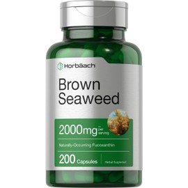Horbäach Brown Seaweed Extract Capsules 2000mg | 200 Pills | Fucoxanthin Supplement | Non-GMO, Gluten Free