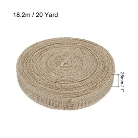 PATIKIL 1 Inch Wide 20 Yards Burlap Fabric Ribbon, 1 Pack Wired Jute Crafts Roll for Party Home DIY Wrapping Decoration