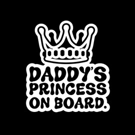 Cute Daddy's Little Princess Car Vinyl Decal - Cute and Safety Sign Window Decal - Easy to Apply and Highly Visible - Baby car Vinyl Decal (Matte Black)