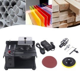 LYNICESHOP Mini Sliding Table Saw, Mini Sliding Table Saw Home Woodworking DIY Hobby Model Cutting Bench Saw Household for Metal, Wood, PVC Plastic, Acrylic Cutting