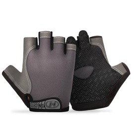 DUOBAGMA Essential Breathable Workout Gloves, Gym Cycling Weight Lifting Gloves with Grip Full Palm Protection Breathable for Weightlifting, Exercise, Climbing, Rowing, Training (Grey, XL)