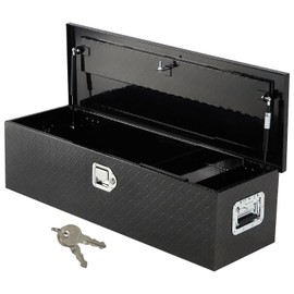 GarveeTech 39 in Aluminum Truck Tool Box, Truck Bed Storage Box with Security Lock and Wider Handles, Heavy Duty Waterproof Tool Boxes Organizer Chest for Pick Up Truck Rv Trailer,Black
