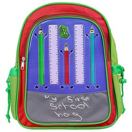 My First School Bag Red Green Blue Childrens Backpack Kids Lightweight Rucksack