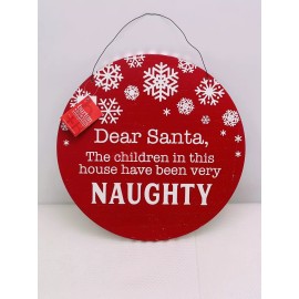 burton / BURTON 11.75” NAUGHTY / Nice (Children in this House) Wood Sign NEW