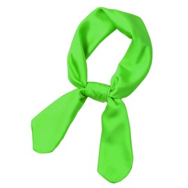 Lastclream Chiffon Square Neck Scarves for Women Handkerchief Retro Satin Ribbon Scarf for Hair Wrapping at Night 23.6" (Green)