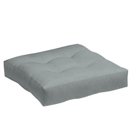 Arden Outdoor Plush Modern Tufted Deep Seat Cushion, 24 x 24, Water Repellent, Fade Resistant, Tufted Deep Seat Bottom for Chair, Sofa, and Couch 24 x 24, Stone Grey Leala