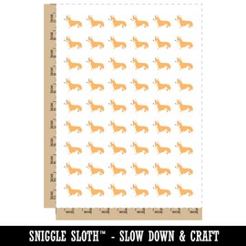 Pembroke Welsh Corgi Dog Solid Temporary Tattoo Water Resistant Fake Body Art Set Collection - 54 1" Tattoos (1 Sheet)