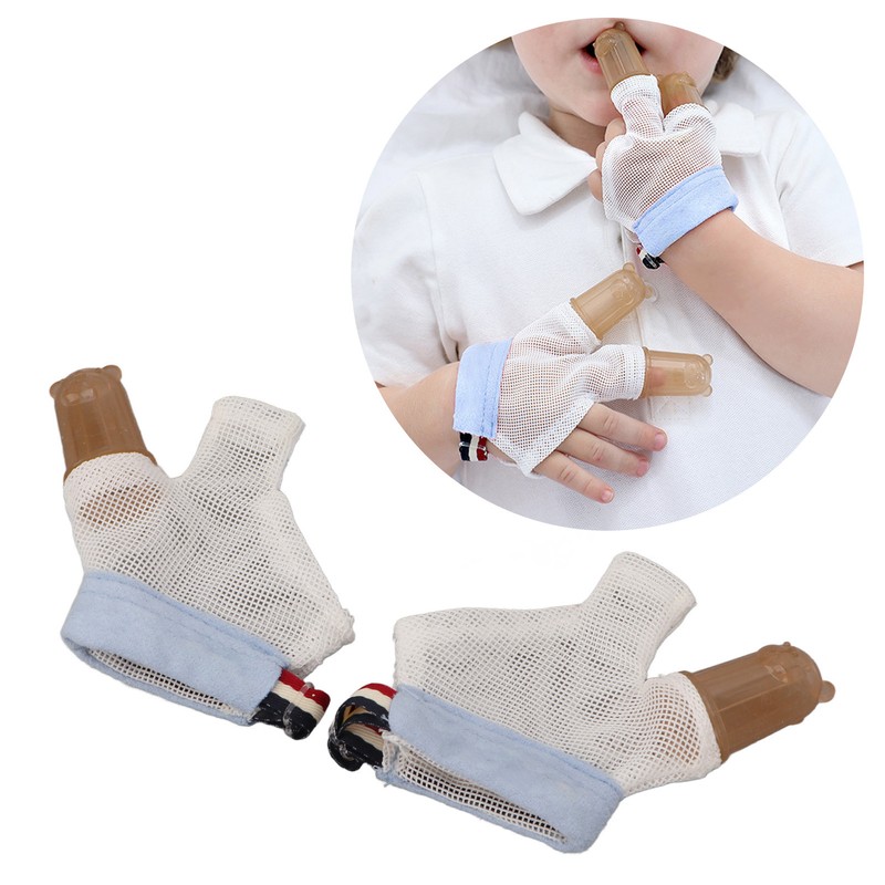 1 Pair Thumb Sucking Stop Glove Soft Adjustable with Buckle