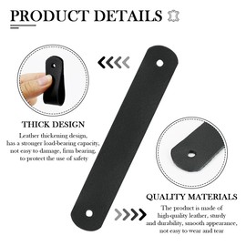 FERCAISH Pack of 8 PU Leather Curtain Rod Holders, Wall Hooks, Towel Hooks, Bathroom, Kitchen, Bedroom, Office