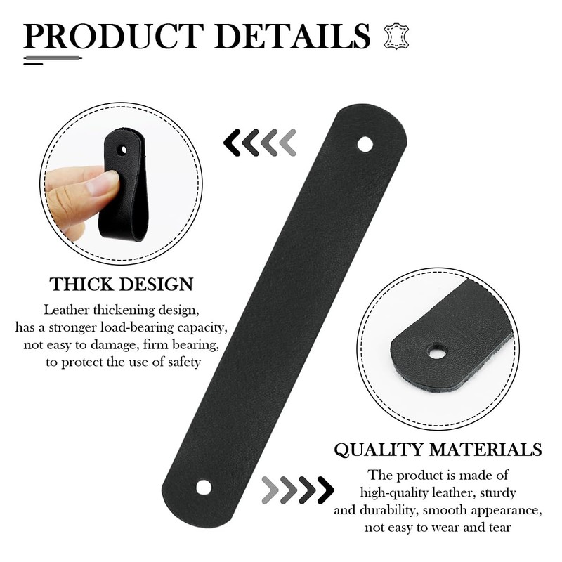 FERCAISH Pack of 8 PU Leather Curtain Rod Holders, Wall