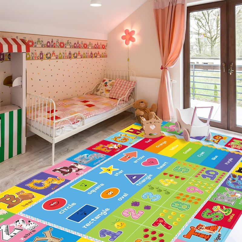 LTKOUGFAM Kids Play Rug for Playroom, Kids Play Mat ABC