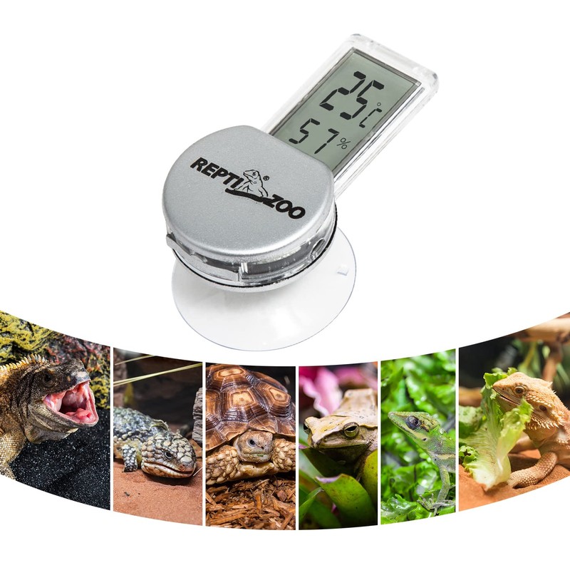 REPTI ZOO Reptile Thermometer Hygrometer with Suction Cup, Digital Thermometer