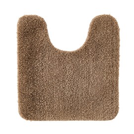 MIULEE Absorbent WC Toilet Rug Non Slip U Shape Bath Mat with High Hydroscopicity Rugs Super Soft Cozy and Shaggy Microfiber Rug Carpet for Bathroom Brown 45 x 45 cm