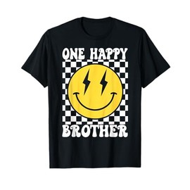 One Happy Dude Brother Happy Face 1st Birthday Party Family T-Shirt