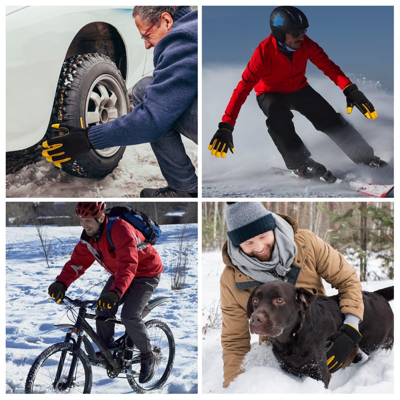 HODUP Waterproof Insulated Winter Work Gloves, Thermal Lining High Desterity