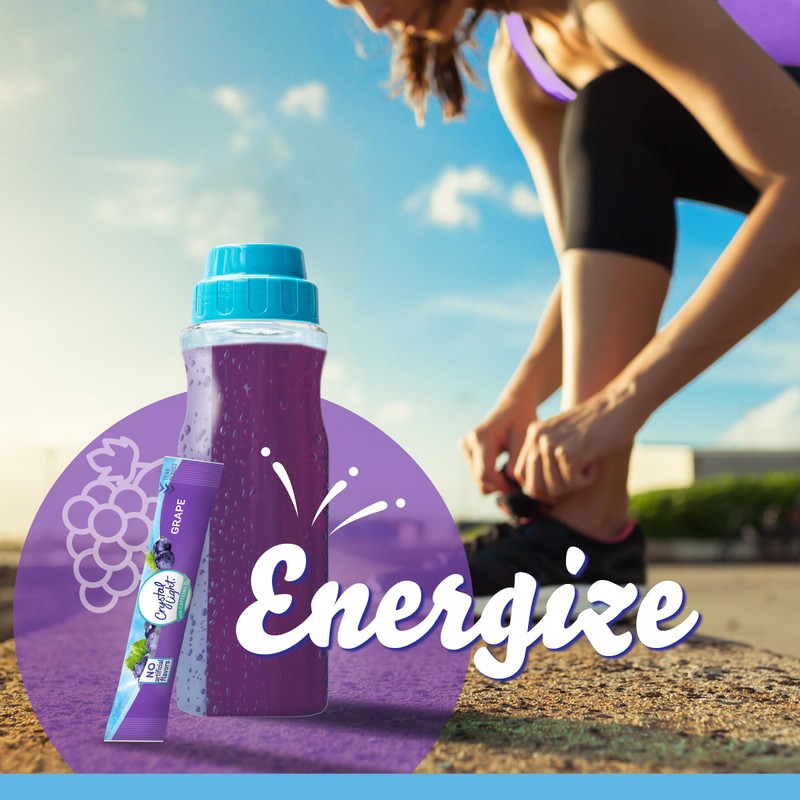 Crystal Light Grape Naturally Flavored Powdered Drink Mix with Caffeine,