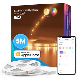 meross LED Strip 5 m Works with Apple HomeKit, WLAN LED Strips, Smart RGBWW Strip Compatible with Alexa and Google, for Home, Party, Christmas
