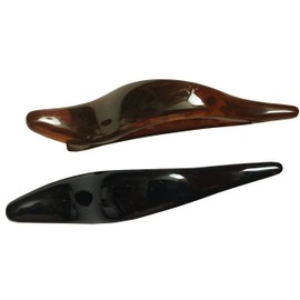 Parcelona French Brill Beak Mini Set of 2 Black and Brown Shell Small Alligator Side Slide Jaw Hair Claw