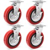 Nefish 8 Inch Heavy Duty Casters Wheels, Industrial Grade Polyurethane