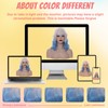 14" White Ombre Light Blue Short Bob Wavy Curly Bangs