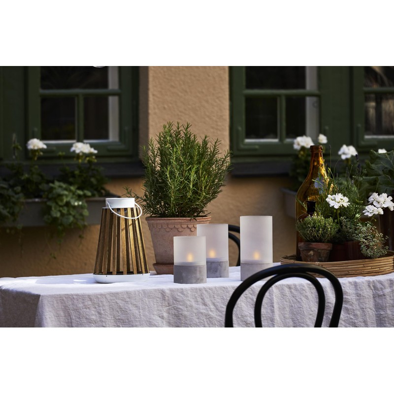 Star LED Solar Lantern 'Catania', Wood/Metal, 19 x 28 cm