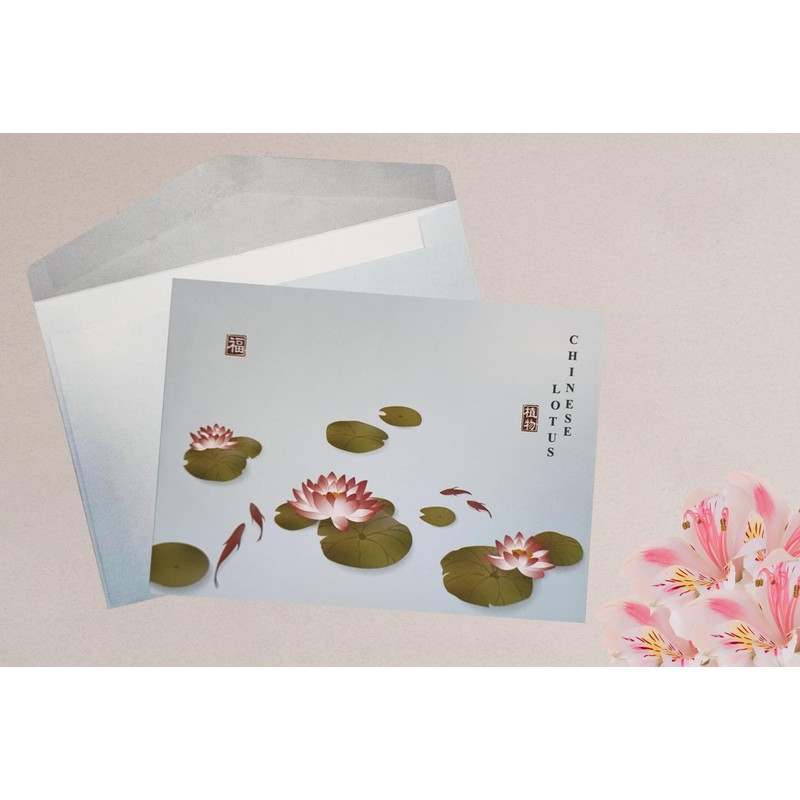 Tanshuqin 10 Pack Flower Envelopes 6.18 x 9.06 Inch Lotus