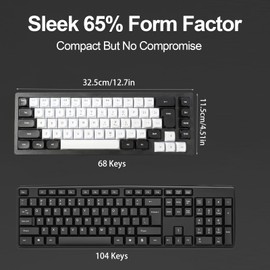 Wired RGB Gaming Membrance Keyboard. 65 Percent Mini Creamy LED Computer Keyboard .Small Ergonomic Clicky Teclado with ABS Backlit Unreplaceable Keycaps. for PC Laptop MAC Gamer. (Black)