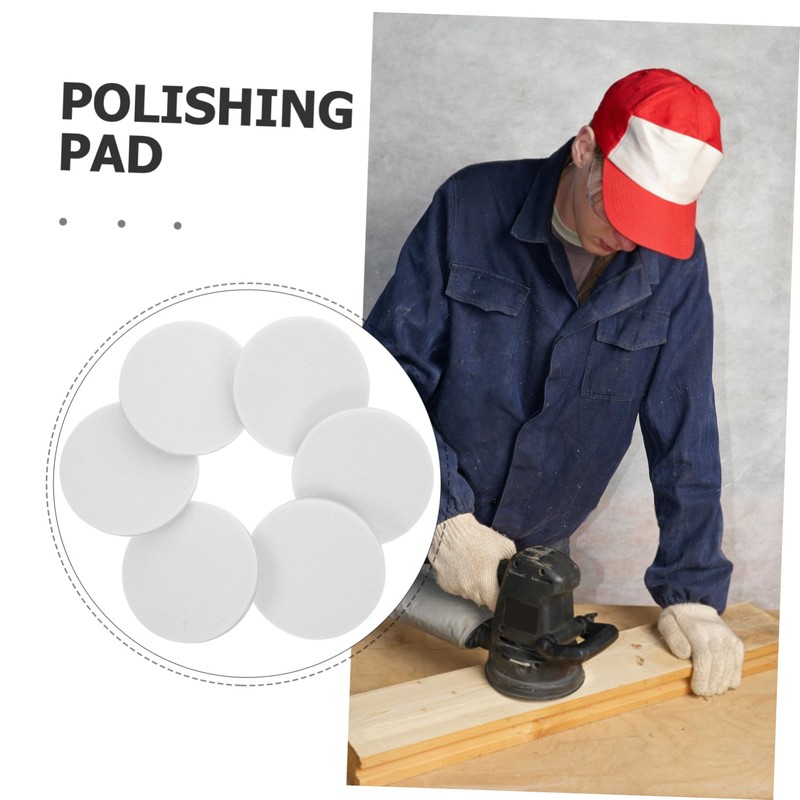Outanaya 6pcs Wool Felt Polishing Pads Durable Hook and Loop