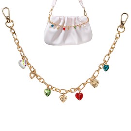 FengFaer Purse Charms Sea Star Heart Shape Shell Bag Charms for Handbags Purse Keychain Bag Charm Chain Keychains for Women (Heart-shaped style A)