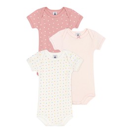 Petit Bateau Baby Girls' A0CXB Us Short Sleeve Bodysuits, Variant 1, 18 Months (Pack of 3)