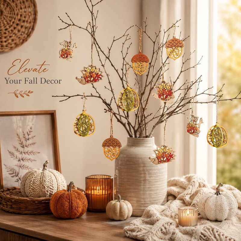 Autumn Tree Decorations 12Pcs Hanging Tree Ornaments, Autumn Decorations