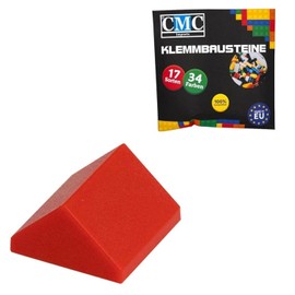 CMC imports 50 Clamping Blocks Roof Blocks Roof Blocks 2 x 2 45° Nubs Bricks Ridged Tile Roof Tiles Slanting Stones Ridged Stone Various Colours (Red / 620)