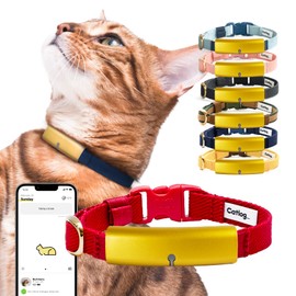 Catlog Health Tracker for Cats - Smart Cat Collar with Safety Breakaway Buckle for Indoor Cats, Wellness Alerts, Real-time Monitoring (Red, XS)
