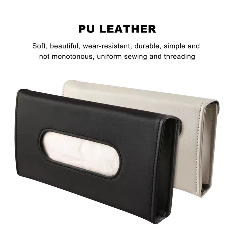 Oiieco 2 Pcs Car Tissue Holder, Premium PU Leather Sun